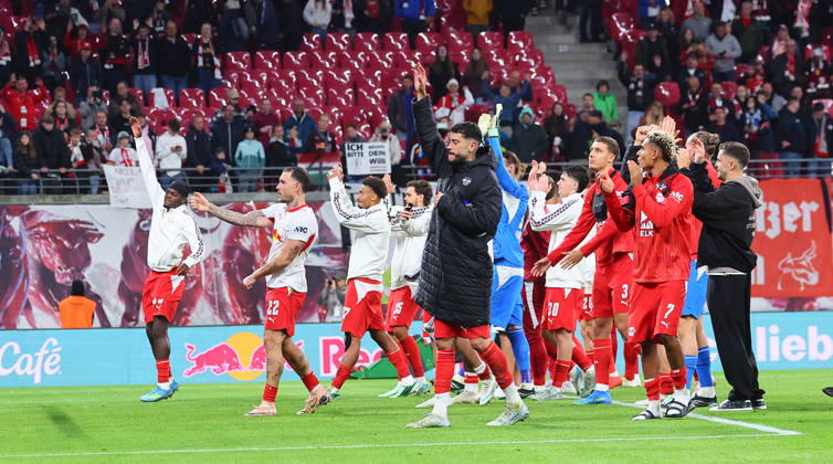 RB Leipzig - Frankfurt Bundesliga Leipzig, 10.10.2026, Red Bull Arena, Fussball, Bundesliga, Spieltag 5 , RB Leipzig vs. SG Eintracht Frankfurt 6:0 (4:0) , Im Bild: RB Leipzig Schlussjubel ,