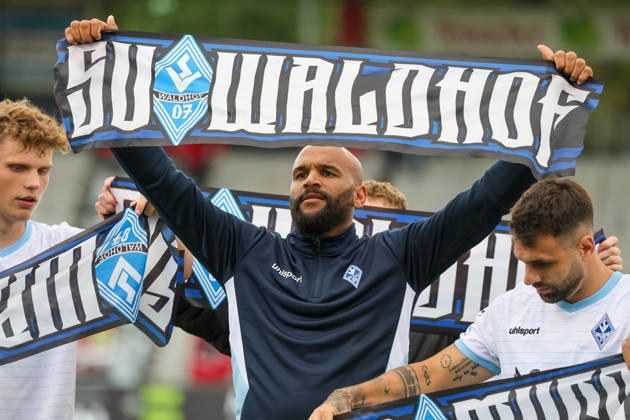 Terrence Boyd (SV Waldhof Mannheim, 13), Tor und Torjubel, Gestik, Freude, Emotionen nach dem Spiel Fussball: 3. Liga, 8. Spieltag, SG Sonnenhof Großaspach vs. SV Waldhof Mannheim am 10.10.2026 in Aspach-Großaspach (WIRmachenDRUCK Arena), Deutschland Aspach-Großaspach WIRmachenDRUCK Arena Deutschland Copyright: xFranzxReindelx