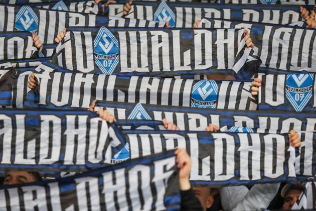 Fanblock SV Waldhof Mannheim Fussball: 3. Liga, 8. Spieltag, SG Sonnenhof Großaspach vs. SV Waldhof Mannheim am 10.10.2026 in Aspach-Großaspach (WIRmachenDRUCK Arena), Deutschland Aspach-Großaspach WIRmachenDRUCK Arena Deutschland Copyright: xFranzxReindelx