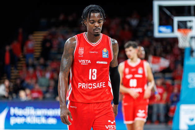 Trevon Scott (BMA365 Bamberg Baskets, 13), Einzelbild, Einzelfoto, Portrait, Portraet, enttaeuscht, Enttaeuschung, negative Emotionen, negative Emotion, BMA365 Bamberg Baskets vs. Syntainics MBC, Basketball, easyCredit BBL, 5. Spieltag, 10.10.2026 BMA365 Bamberg Baskets vs. Syntainics MBC, Basketball, easyCredit BBL, 5. Spieltag, 10.10.2026 Bamberg Copyright: xEibner-Pressefoto G.xSantemizx EP_EER
