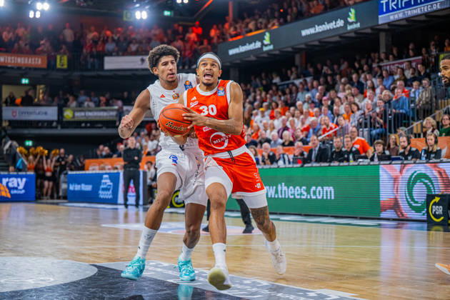 1. Basketball Bundesliga, easyCredit BBL, Saison 2026 2027, Herren, Hauptrunde, 5. Spieltag, 10.10.2026, RASTA Vechta - ratiopharm ulm Nelson Weidemann ( 30 - RASTA Vechta) in Aktion Vechta RASTA Dome Niedersachsen Deutschland