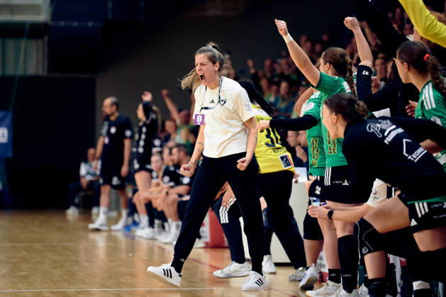 Fuechse Berlin jubeln ueber Unentschieden, SUSANN MUELLER (Fuechse Berlin, Trainerin), GER, 2. Handball - Bundesliga Frauen, Fuechse Berlin vs. SG Nuertingen-Zizishausen, Saison 2026 27, 5. Spieltag, 10.10.2026 GER, 2. Handball - Bundesliga Frauen, Fuechse Berlin vs. SG Nuertingen-Zizishausen, Saison 2026 27, 5. Spieltag, 10.10.2026 Berlin Copyright: xEibner-Pressefotox xClaudiusxRauchx EP_CRH
