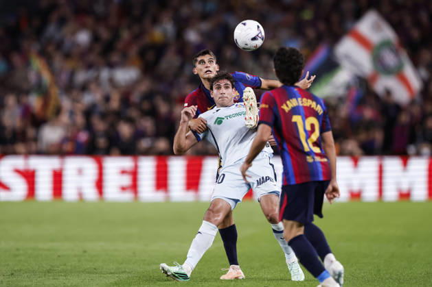 October 10, 2026, Barcelona, Barcelona, Spain: Gerard Martin of FC Barcelona, Barca and Ivan Azon of Getafe CF in action during the Spanish league, LaLiga EA Sports, football match played between FC Barcelona and Getafe CF at Spotify Camp Nou stadium on October 10, 2026 in Barcelona, Spain. FC Barcelona V Getafe CF - LaLiga EA Sports - ZUMAa181 20261010_zaa_a181_107 Copyright: xJavierxBorregox
