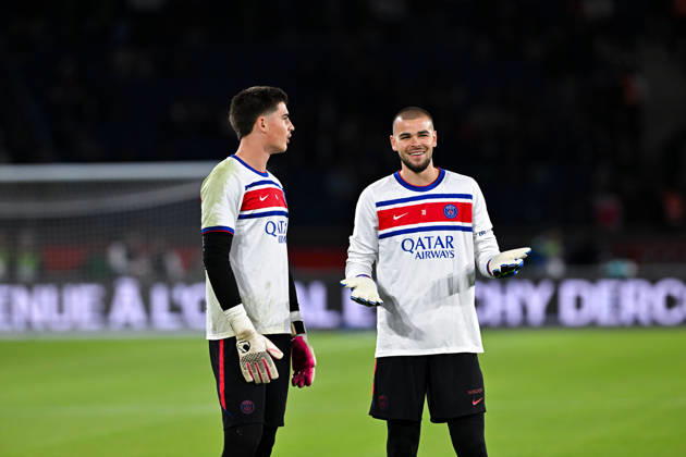 Paris Saint-Germain v Le Mans FC - Ligue 1 McDonald s 2026 2027 Lucas CHEVALIER of Paris Saint-Germain and Alessandro LONGONI of Paris Saint-Germain during Ligue 1 McDonald s match between Paris and Le Mans at Parc des Princes on October 10, 2026 in Paris, France. Paris France Copyright: xBaptistexFernandezx 776573319