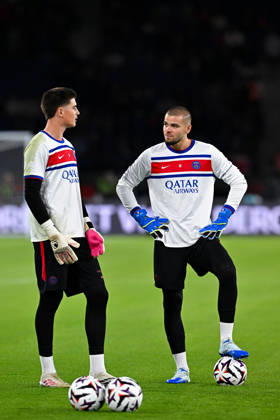 Paris Saint-Germain v Le Mans FC - Ligue 1 McDonald s 2026 2027 Lucas CHEVALIER of Paris Saint-Germain and Alessandro LONGONI of Paris Saint-Germain during Ligue 1 McDonald s match between Paris and Le Mans at Parc des Princes on October 10, 2026 in Paris, France. Paris France Copyright: xBaptistexFernandezx 776573319