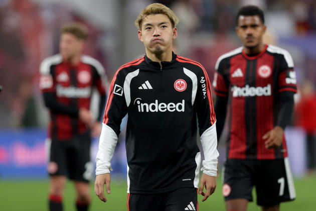 10.10.2026, xtgx, Fussball 1.Bundesliga, RB Leipzig - Eintracht Frankfurt v.l. Ritsu Doan (Eintracht Frankfurt) Enttäuscht, traurig, frustriert, ratlos, (DFL DFB REGULATIONS PROHIBIT ANY USE OF PHOTOGRAPHS as IMAGE SEQUENCES and or QUASI-VIDEO) Leipzig