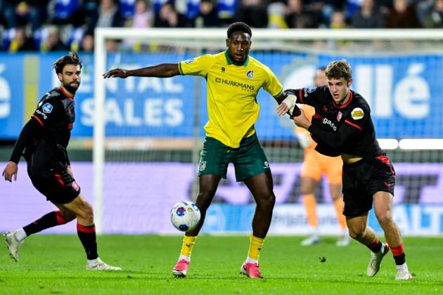 SITTARD , 10-10-2026 , Fortuna Sittard Stadium , season 2025 2026 , Dutch Eredivisie football , match between Fortuna Sittard and FC Twente , picture shows Fortuna Sittard - Twente  x208123232x Copyright: