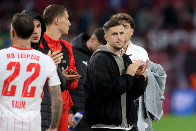 10.10.2026, xtgx, Fussball 1.Bundesliga, RB Leipzig - Eintracht Frankfurt v.l. Christoph Baumgartner (RB Leipzig) (DFL DFB REGULATIONS PROHIBIT ANY USE OF PHOTOGRAPHS as IMAGE SEQUENCES and or QUASI-VIDEO) Leipzig