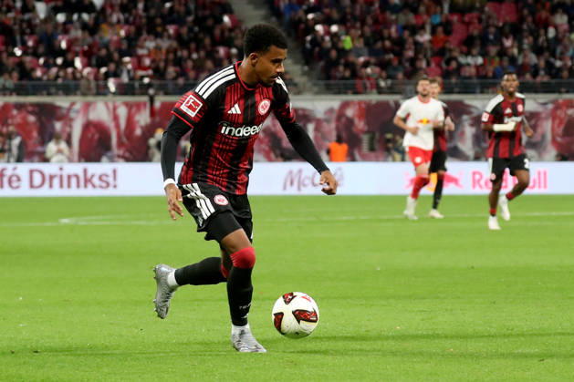 10.10.2026, xgox, Fussball 1.Bundesliga, RB Leipzig - Eintracht Frankfurt v.l. Ansgar Knauff (Eintracht Frankfurt) (DFL DFB REGULATIONS PROHIBIT ANY USE OF PHOTOGRAPHS as IMAGE SEQUENCES and or QUASI-VIDEO) Leipzig