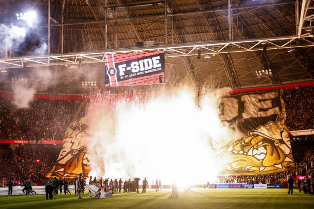 AMSTERDAM - A banner from the F-Side in honor of the 50th anniversary during the Dutch Eredivisie match between AFC Ajax and NEC Nijmegen at the Johan Cruijff ArenA on October 10, 2026, in Amsterdam, the Netherlands. MAURICE VAN STEEN ANP Eredivisie 2026 27 xVIxANPxSportx xxANPxIVx 572056043 originalFilename: 572056043.jpg