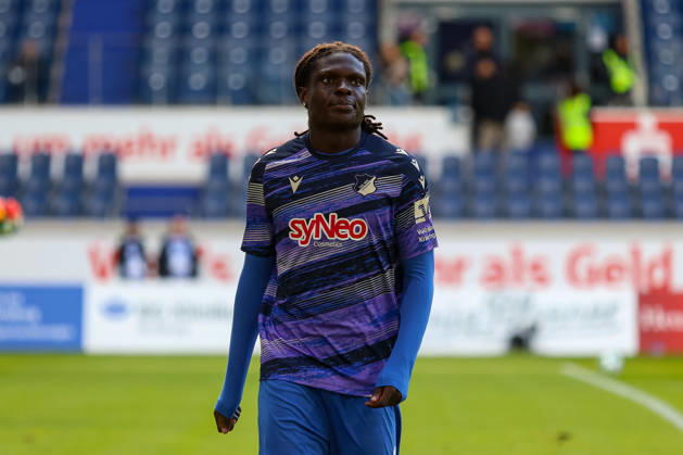 10.10.2026, GER, Fussball, Herren, 3. Liga, Saison 2026 2027, MSV Duisburg - TSG Hoffenheim II Blessing Maleko Makanda (TSG II) schaut Copyright: xSvenxHanischx