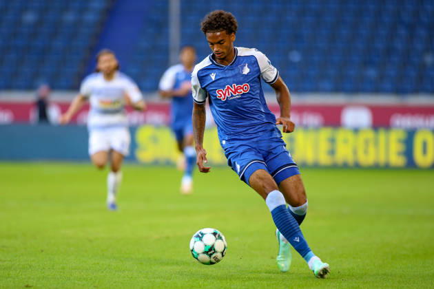 10.10.2026, GER, Fussball, Herren, 3. Liga, Saison 2026 2027, MSV Duisburg - TSG Hoffenheim II Jykese Fields (TSG II) in Aktion am Ball, Einzelaktion Copyright: xSvenxHanischx