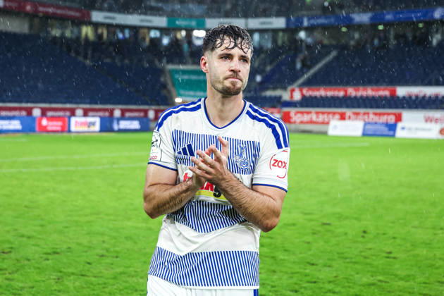 Fussball, 3.Liga Saison 2026 2027 8.Spieltag MSV Duisburg - TSG 1899 Hoffenheim II 10.10.2026, schauinsland-reisen-arena Tobias Fleckstein (MSV Duisburg, 5) Duisburg schauinsland-reisen-arena Nordrhein-Westfalen Deutschland