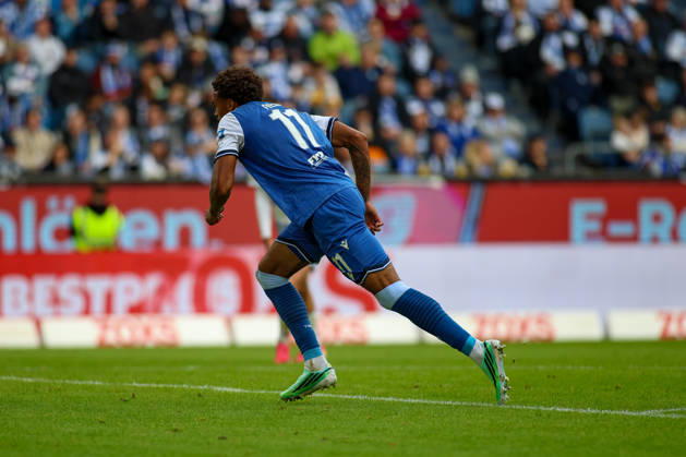 10.10.2026, GER, Fussball, Herren, 3. Liga, Saison 2026 2027, MSV Duisburg - TSG Hoffenheim II Jykese Fields (TSG II) in Aktion, Einzelaktion Copyright: xSvenxHanischx