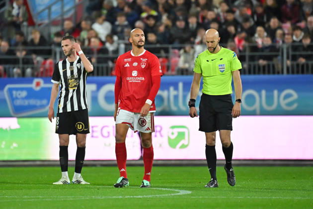 Stade Brestois 29 v Angers SCO - Ligue 1 McDonald s 2026 2027 Eric Wattellier referee and Ludovic AJORQUE of Brest celebrate after scores during Ligue 1 McDonald s match between Brest and Angers at Stade Francis-Le Ble on October 10, 2026 in Brest, France. Brest France  Copyright: xIconxSportx 776573329