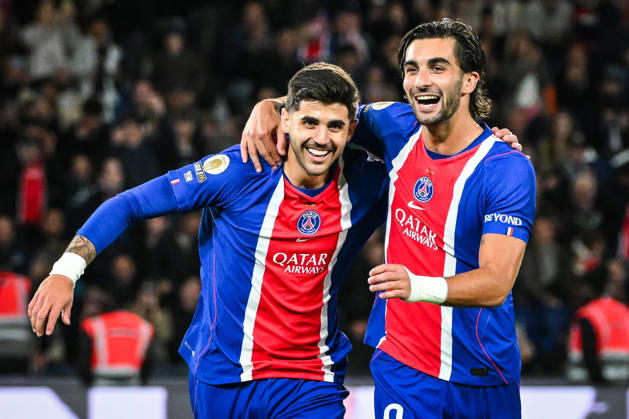 October 10, 2026, Paris, France, France: Lucas BERALDO of PSG celebrate his goal his Ferran TORRES of PSG during the Ligue 1 match between Paris Saint-Germain (PSG) and Le Mans FC at Parc des Princes Stadium on October 10, 2026 in Paris, France. Paris Saint-Germain V Le Mans FC - Ligue 1 - ZUMAm308 20261010_zsp_m308_003 Copyright: xMatthieuxMirvillex
