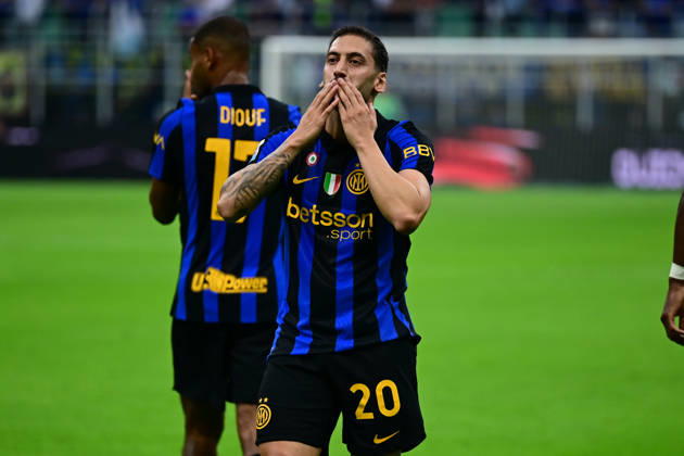 FC Internazionale v Parma Calcio - Serie A 2026 27 Hakan Calhanoglu of Inter Milan celebrates after scoring his team s second goal during a Serie A match between Inter Milan and Parma Calcio at San Siro Stadium in Milan, Italy, on October 10, 2026. Milan Lombardy Italy Copyright: xAndreaxDiodatox originalFilename:diodato-intermil261010_npcJK