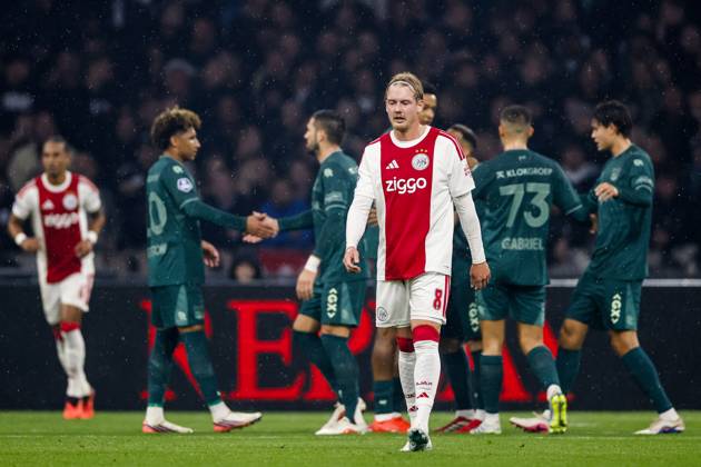 AMSTERDAM - Julian Brandt of Ajax reacts to the 1-1 draw during the Dutch Eredivisie match between AFC Ajax and NEC Nijmegen at the Johan Cruijff ArenA on October 10, 2026, in Amsterdam, the Netherlands. MAURICE VAN STEEN ANP Eredivisie 2026 27 xVIxANPxSportx xxANPxIVx 572058674 originalFilename: 572058674.jpg