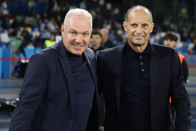 Serie a football match SSC Napoli vs Frosinone Frosinone s Italian Massimiliano Alvini and Napoli™s Italian coach Massimiliano Allegri during the Serie A football match between SSC Napoli vs Frosinone at the Diego Armando Maradona Stadium in Naples, southern Italy, on October 10, 2026. ABP17475 Copyright: xAntonioxBalascox