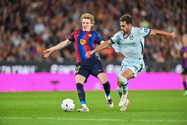 FC Barcelona, Barca v GETAFE CF SPOTIFY CAMP NOU. BARCELONA October 10,2026 FC BARCELONA vs GETAFE CF OCTOBER 10 ,2026 Anthony Gordon (17) of FC Barcelona vies with Andres Garcia (21) of Getafe CFduring the match between FC Barcelona and Getafe CF corresponding to the eighth day of La Liga EA Sports at at Spotify Camp Nou in Barcelona, Spain. Barcelona ESP Copyright: xS.xRosx