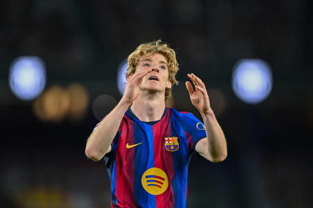 FC Barcelona, Barca v GETAFE CF SPOTIFY CAMP NOU. BARCELONA October 10,2026 FC BARCELONA vs GETAFE CF OCTOBER 10 ,2026 Anthony Gordon (17) of FC Barcelona reacts during the match between FC Barcelona and Getafe CF corresponding to the eighth day of La Liga EA Sports at at Spotify Camp Nou in Barcelona, Spain. Barcelona ESP Copyright: xS.xRosx