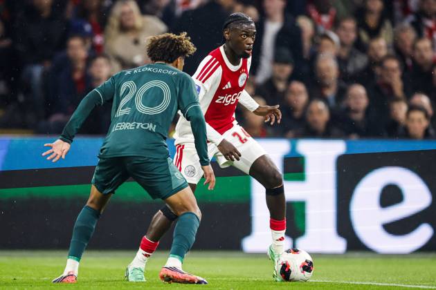 AMSTERDAM - (lr) Noà Lebreton of NEC Nijmegen, Jorthy Mokio of Ajax during the Dutch Eredivisie match between AFC Ajax and NEC Nijmegen at the Johan Cruijff ArenA on October 10, 2026 in Amsterdam, the Netherlands. MAURICE VAN STEEN ANP Eredivisie 2026 27 xVIxANPxSportx xxANPxIVx 572059298 originalFilename: 572059298