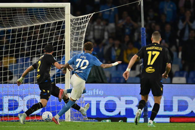 Dc Napoli 10 10 2026 - campionato di calcio serie A Napoli-Frosinone foto Domenico Cippitelli Image nella foto: gol Noa Lang 
