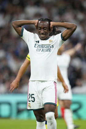 October 10, 2026, Madrid, Madrid, Spain: Yan Diomande of Real Madrid CF laments during the Spanish League, LaLiga EA Sports, football match between Real Madrid and Villarreal CF at Bernabeu stadium on October 10, 2026, in Madrid, Spain. Madrid Spain - ZUMAa181 20261010_zaa_a181_142 Copyright: xOscarxJ.xBarrosox