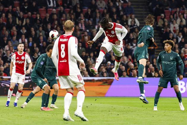 AMSTERDAM - Tolu Arokodare of Ajax heads the ball towards goal during the Dutch Eredivisie match between AFC Ajax and NEC Nijmegen at the Johan Cruijff ArenA on October 10, 2026 in Amsterdam, the Netherlands. MAURICE VAN STEEN ANP Eredivisie 2026 27 xVIxANPxSportx xxANPxIVx 572061326 originalFilename: 572061326.jpg
