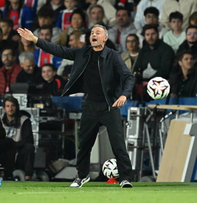 PSG v Le Mans FC - French Ligue 1 PARIS, FRANCE - OCTOBER 10: Luis Enrique, head coach of Paris Saint - Germain, reacts during the French Ligue 1 (L1) soccer match between Paris Saint-Germain (PSG) and Le Mans FC at Parc des Princes stadium in Paris, France on October 10, 2026. Mustafa Yalcin Anadolu Paris France. Editorial use only. Please get in touch for any other usage.  Copyright: x2026xAnadoluxMustafaxYalcinx