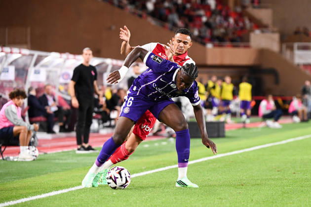 AS Monaco v Toulouse FC - Ligue 1 McDonald s 2026 2027 VANDERSON of Monaco and Alexis VOSSAH of Toulouse FC during Ligue 1 McDonald s match between Monaco and Toulouse at Stade Louis II on October 10, 2026 in Monaco, Monaco. Monaco Monaco  Copyright: xIconxSportx 776573324
