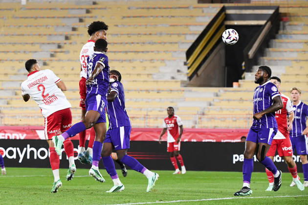 AS Monaco v Toulouse FC - Ligue 1 McDonald s 2026 2027 Edan DIOP of Monaco scores a goal during Ligue 1 McDonald s match between Monaco and Toulouse at Stade Louis II on October 10, 2026 in Monaco, Monaco. Monaco Monaco Copyright: xIconxSportx 776573324
