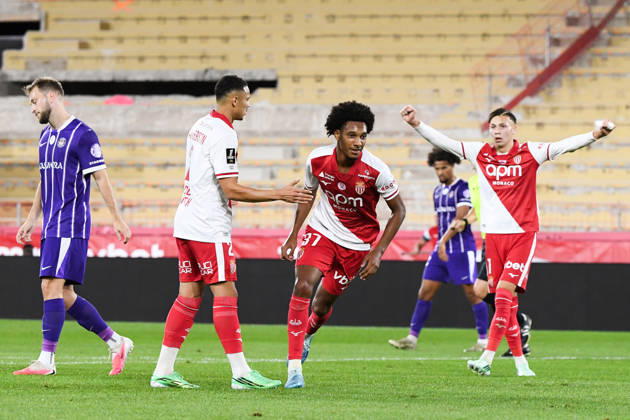 AS Monaco v Toulouse FC - Ligue 1 McDonald s 2026 2027 VANDERSON of Monaco, Mathys DETOURBET of Monaco and Edan DIOP of Monaco celebrate after scores during Ligue 1 McDonald s match between Monaco and Toulouse at Stade Louis II on October 10, 2026 in Monaco, Monaco. Monaco Monaco  Copyright: xIconxSportx 776573324