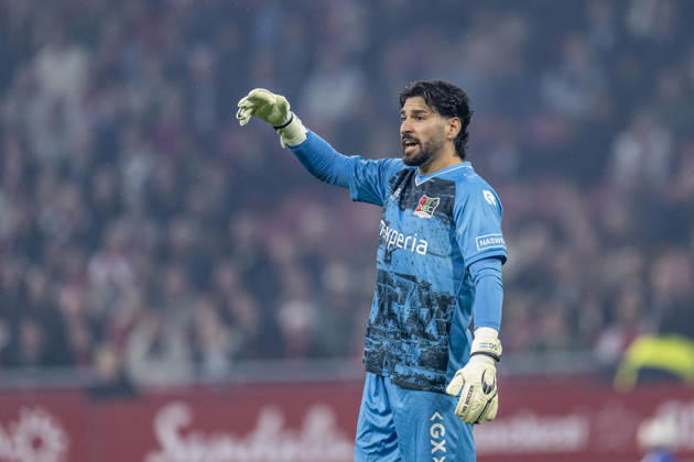 AMSTERDAM - N.E.C. Nijmegen goalkeeper Gonzalo Crettaz during the Vriendenloterij Eredivisie match between Ajax and N.E.C. at Johan Cruijff ArenA on 10 October 2026 in Amsterdam, Netherlands. (Photo by DeFodi Images) -