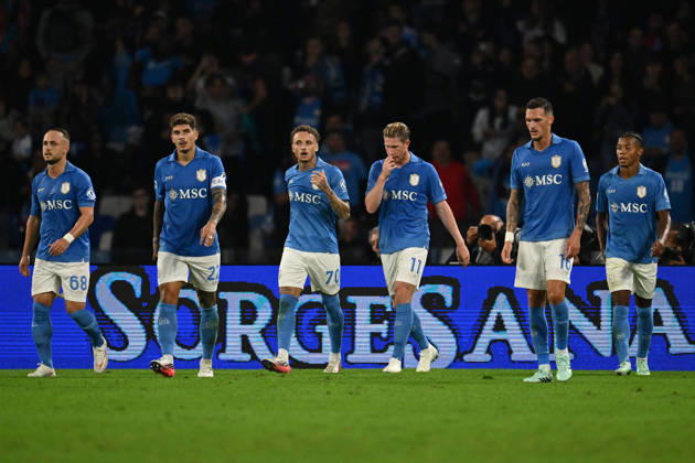 IPA89518471 - Noa Lang of S.S.C. Napoli celebrates after scoring the goal that made the score 2-0 during Matchday 6 of the Serie A Championship between S.S.C. Napoli and Frosinone Calcio at the Diego Armando Maradona Stadium on October 10, 2026, in Naples, Italy. Copyright: xDomenicoxCippitelli IPAxSportx xx IPA89518471
