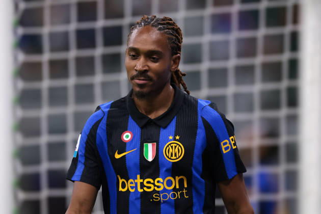 FC Internazionale v Parma Calcio 1913 - Serie A - Season 2026-2027 Milan, Italy, 10th October 2026. Djed Spence of FC Internazionale reacts during the FC Internazionale vs Parma Calcio 1913 Serie A match at Giuseppe Meazza, Milan. Picture credit should read: Jonathan Moscrop Milan Stadio Giuseppe Meazza Italy