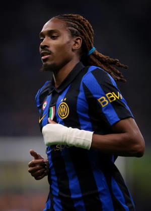 FC Internazionale v Parma Calcio 1913 - Serie A - Season 2026-2027 Milan, Italy, 10th October 2026. Djed Spence of FC Internazionale reacts during the FC Internazionale vs Parma Calcio 1913 Serie A match at Giuseppe Meazza, Milan. Picture credit should read: Jonathan Moscrop Milan Stadio Giuseppe Meazza Italy