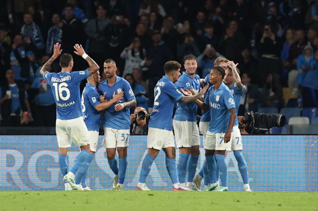 SOCCER - Serie A - SSC Napoli vs. Frosinone Calcio Photo by IPA ABACAPRESS.COM89517607 - Noa Lang of Societa Sportiva Calcio Napoli scores the goal to make it 2-0 during the 2026 2027 Serie A match between SSC Napoli and Frosinone Calcio at the Diego Armando Maradona Stadium in Naples, Italy. Naples Italy Copyright: xIPAxSport ABACAx