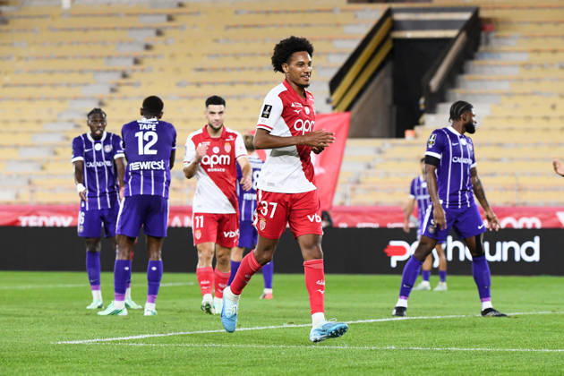 AS Monaco v Toulouse FC - Ligue 1 McDonald s 2026 2027 Edan DIOP of Monaco celebrate after scores during Ligue 1 McDonald s match between Monaco and Toulouse at Stade Louis II on October 10, 2026 in Monaco, Monaco. Monaco Monaco Copyright: xIconxSportx 776573324