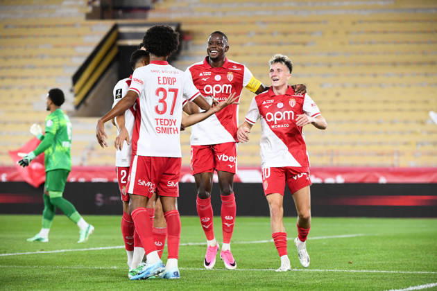 AS Monaco v Toulouse FC - Ligue 1 McDonald s 2026 2027 Denis ZAKARIA of Monaco , Aleksandr GOLOVIN of Monaco, VANDERSON of Monaco and Edan DIOP of Monaco celebrate after scores during Ligue 1 McDonald s match between Monaco and Toulouse at Stade Louis II on October 10, 2026 in Monaco, Monaco. Monaco Monaco Copyright: xIconxSportx 776573324