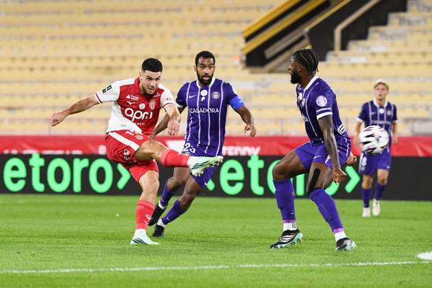 AS Monaco v Toulouse FC - Ligue 1 McDonald s 2026 2027 Cristian Casseres Jr. of Toulouse FC, and Matthis ABLINE of Monaco scores a goal during Ligue 1 McDonald s match between Monaco and Toulouse at Stade Louis II on October 10, 2026 in Monaco, Monaco. Monaco Monaco Copyright: xIconxSportx 776573324