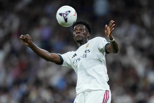 ESP: Real Madrid - Villarreal CF. La Liga EA Sports. Matchday 8. Aurelien Tchouameni of Real Madrid CF during the La Liga EA Sports match between Real Madrid and Villarreal CF played at Santiago Bernabeu Stadium on 10 Oct 2026 in Madrid, Spain. kpng Copyright: xCesarxCebollax xPRESSINPHOTOx PS_2627_RMA_VIL_066