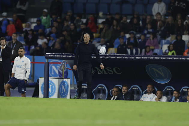 Serie a football match SSC Napoli vs Frosinone Napoli™s Italian coach Massimiliano Allegri during the Serie A football match between SSC Napoli vs Frosinone at the Diego Armando Maradona Stadium in Naples, southern Italy, on October 10, 2026. _BPH0172 Copyright: xAntonioxBalascox