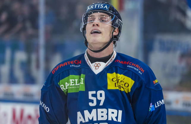 10 10 2026, Quinto, Gottardo Arena, NL: HC Ambri-Piotta v SC Bern: 59 Dario Wuthrich (Ambri) Quinto Gottardo Arena Ticino Switzerland Copyright: xJustPictures.ch JarixPestelaccix jp-en-JaPe-JP6_JAr_NL_HCAP_SCBern_10Ott2026_000109