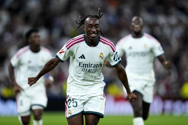 ESP: Real Madrid - Villarreal CF. La Liga EA Sports. Matchday 8. Yan Diomande of Real Madrid CF celebrates after scoring goal during the La Liga EA Sports match between Real Madrid and Villarreal CF played at Santiago Bernabeu Stadium on 10 Oct 2026 in Madrid, Spain. kpng Copyright: xCesarxCebollax xPRESSINPHOTOx PS_2627_RMA_VIL_094