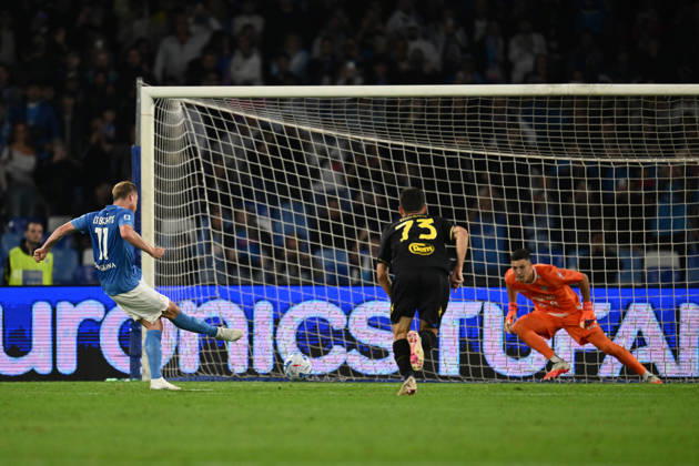 RECORD DATE NOT STATED 10th October 2026; Stadio Diego Armando Maradona, Naples, Italy; Italian Serie A Football, Napoli versus Frosinone; Kevin De Bruyne of Napoli scores the penalty for 1-0 DomenicoxCippitelli