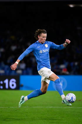 Scott McTominay of SSC Napoli in action during the Serie A 2026 2027 football match between SSC Napoli and Frosinone Calcio at Diego Armando Maradona stadium in Naples (Italy), October 10, 2026. AndreaxStaccioli