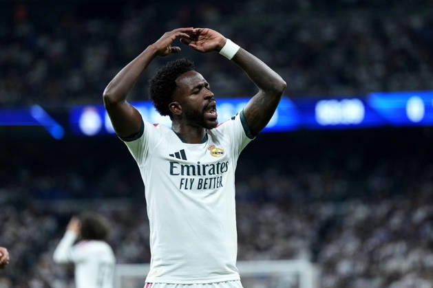 ESP: Real Madrid - Villarreal CF. La Liga EA Sports. Matchday 8. Vinicius Junior of Real Madrid CF reacts after scoring a goal that was subsequently disallowed during the La Liga EA Sports match between Real Madrid and Villarreal CF played at Santiago Bernabeu Stadium on 10 Oct 2026 in Madrid, Spain. kpng Copyright: xCesarxCebollax xPRESSINPHOTOx PS_2627_RMA_VIL_105