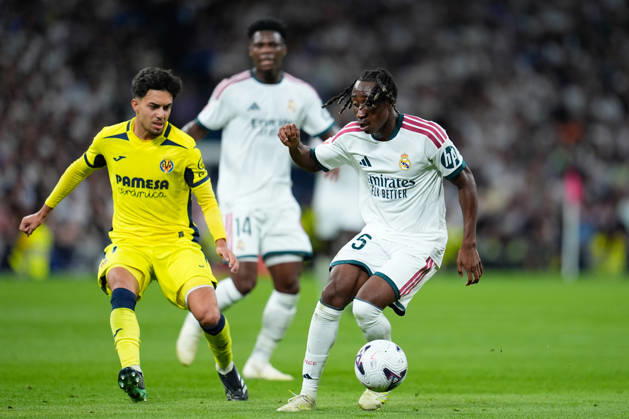October 10, 2026, Madrid, Madrid, Spain: Yan Diomande of Real Madrid runs with the ball during the Spanish League, LaLiga EA Sports, football match between Real Madrid and Villarreal CF at Bernabeu stadium on October 10, 2026, in Madrid, Spain. Madrid Spain - ZUMAa181 20261010_zaa_a181_222 Copyright: xDennisxAgyemanx