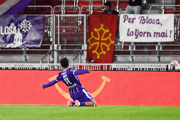 AS Monaco v Toulouse FC - Ligue 1 McDonald s 2026 2027 Sion OPPONG of Toulouse FC celebrate after scores during Ligue 1 McDonald s match between Monaco and Toulouse at Stade Louis II on October 10, 2026 in Monaco, Monaco. Monaco Monaco Copyright: xIconxSportx 776573324